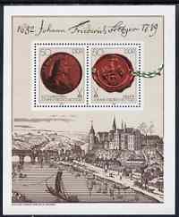 Germany - East 1982 300th Birth Anniversary of BÃ¶ttger (founder of Meissen China Works) perf m/sheet unmounted mint, SG E2381, stamps on ceramics, stamps on pottery, stamps on medals