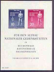 Germany - East 1955 International Liberation Day imperf m/sheet unmounted mint, SG MS E208a, stamps on constitutions, stamps on monuments