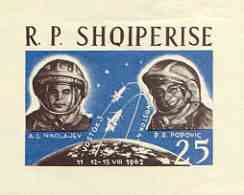 Albania 1963 First 'Team' Manned Space Flights imperf m/sheet unmounted mint, as SG MS 741a, Mi BL18, stamps on , stamps on  stamps on space