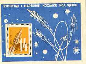 Albania 1962 Cosmic Flights perf m/sheet unmounted mint, SG MS 711a, Mi BL9, stamps on space, stamps on rockets