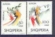 Albania 1995 Europa - Peace & Freedom perf set of 2 unmounted mint, SG 2592-93*, stamps on europa, stamps on peace, stamps on 
