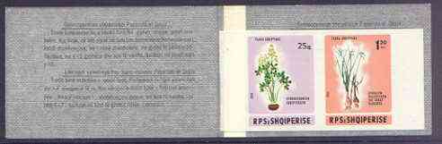 Albania 1986 Flowers 1L45 booklet complete (containing imperf pane from a limited printing) unmounted mint, as SG SB1, stamps on flowers