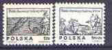 Poland 1974 Polish Folklore - 16th Cent Woodcuts (1st series) perf set of 2 unmounted mint, SG 2337-38, stamps on hunting, stamps on archery, stamps on fish, stamps on fishing, stamps on folklore