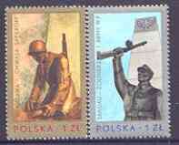 Poland 1976 War Memorials perf set of 2 unmounted mint, SG 2429-30, stamps on arts, stamps on ww2, stamps on militaria, stamps on  ww2 , stamps on 