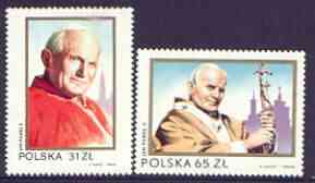 Poland 1983 Papal Visit perf set of 2 unmounted mint, SG 2881-82, stamps on pope