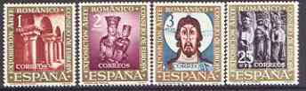 Spain 1961 Council of Europe's Romanesque Art Exhibition set of 4 unmounted mint, SG 1426-29, stamps on arts, stamps on 
