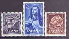 Spain 1962 Teresian Reformation perf set of 3 unmounted mint, SG 1489-91, stamps on religion, stamps on saints