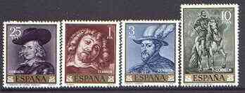 Spain 1962 Rubens Paintings perf set of 4 unmounted mint, SG 1495-98, stamps on arts, stamps on rubens, stamps on renaissance