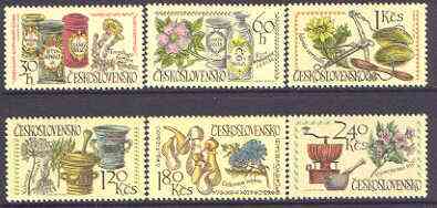 Czechoslovakia 1971 Pharmaceutical Congress perf set of 6 unmounted mint, SG 1979-84, stamps on flowers, stamps on drugs, stamps on medical