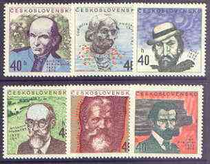 Czechoslovakia 1972 Cultural Anniversaries perf set of 6 unmounted mint, SG 2041-46, stamps on personalities, stamps on literature, stamps on poetry, stamps on arts, stamps on printing