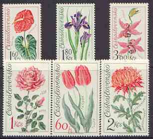 Czechoslovakia 1973 Olomouc Flower Show perf set of 6 unmounted mint, SG 2110-15, stamps on flowers, stamps on 