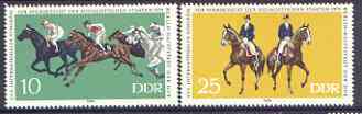 Germany - East 1979 Congress on Horse Breeding perf set of 2 unmounted mint, SG E2159-60, stamps on horses, stamps on horse racing