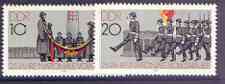 Germany - East 1981 25th Anniversary of National People's Army perf set of 2 unmounted mint, SG E2295-96, stamps on militaria