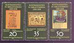 Germany - East 1981 Precious Books perf set of 3 unmounted mint, SG E2348-50, stamps on books, stamps on literature, stamps on libraries, stamps on ships