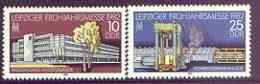 Germany - East 1982 Leipzig Spring Fair perf set of 2 unmounted mint, SG E2391-92, stamps on fairs, stamps on machinery, stamps on steel