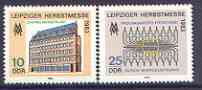 Germany - East 1983 Leipzig Autumn Fair perf set of 2 unmounted mint, SG E2539-40, stamps on , stamps on  stamps on fairs, stamps on  stamps on computers, stamps on  stamps on electronics