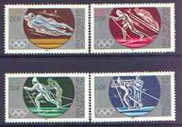 Germany - East 1983 Sarajeva Winter Olympic Games perf set of 4 unmounted mint, SG E2554-57, stamps on olympics, stamps on luge, stamps on skiing
