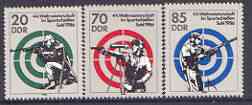 Germany - East 1986 44th World Shooting Championships perf set of 3 unmounted mint, SG E2754-56, stamps on sport, stamps on shooting, stamps on rifles