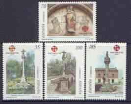 Spain 1999 St Jamess Holy Year perf set of 4 unmounted mint, SG 3552-55, stamps on religion, stamps on saints, stamps on 