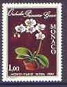 Monaco 1978 Monte Carlo Flora 1f (Princess Grace Orchid) unmounted mint, SG 1408, stamps on orchids, stamps on flowers