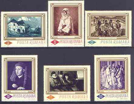 Rumania 1966 Paintings in National Gallery perf set of 6 unmounted mint, SG 3391-96, stamps on arts, stamps on el greco, stamps on van eyck