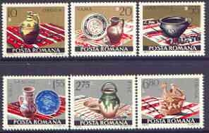 Rumania 1973 Ceramics perf set of 6 unmounted mint, SG 4018-23, stamps on pottery, stamps on crafts, stamps on textiles, stamps on 