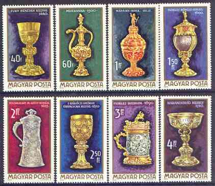 Hungary 1970 Goldsmith's Craft - Treasures from National Museum perf set of 8 unmounted mint, SG 2554-61, stamps on arts, stamps on gold, stamps on jewellry