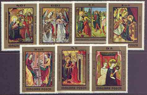 Hungary 1973 Old Master Paintings in the Christian Museum perf set of 7 unmounted mint, SG 2836-42, stamps on arts, stamps on 