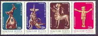 Hungary 1977 Stamp Day - Art Treasures perf set of 4 unmounted mint, SG 3121-24, stamps on arts, stamps on postal, stamps on antiques