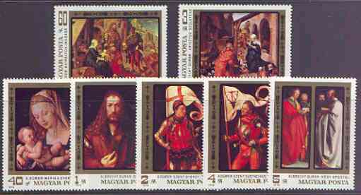 Hungary 1978 450th Death Anniversary of Albrecht Durer perf set of 7 unmounted mint, SG 3221-27, stamps on arts, stamps on durer, stamps on renaissance