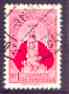 Venezuela 1952 Our Lady of Coromoto 1b red commercially used (small format 17x26 mm) SG 1128, stamps on religion, stamps on 