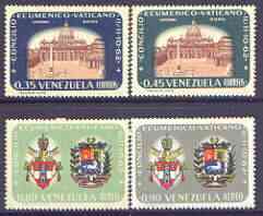 Venezuela 1963 Ecumenical Council, Vatican City perf set of 4 unmounted mint, SG 1783-86, stamps on religion, stamps on arms, stamps on heraldry, stamps on 