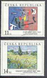 Czech Republic 1993 Art - 1st issue perf set of 2 unmounted mint, SG 33-34, stamps on arts, stamps on van gogh, stamps on miro