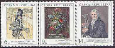 Czech Republic 1995 Art - 3rd issue perf set of 3 unmounted mint, SG 116-18, stamps on arts, stamps on 