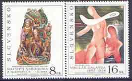 Slovakia 1995 Art (3rd issue) perf set of 2 unmounted mint, SG 227-28, stamps on arts, stamps on 