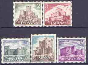 Spain 1972 Spanish Castles (6th issue) perf set of 5 unmounted mint, SG 2151-55, stamps on castles