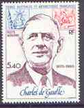 French Southern & Antarctic Territories 1980 Tenth Death Anniversary of Charles de Gaulle 5f40 unmounted mint, SG 148, stamps on personalities, stamps on polar, stamps on constitutions, stamps on de gaulle, stamps on personalities, stamps on de gaulle, stamps on  ww1 , stamps on  ww2 , stamps on militaria