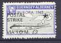 Guernsey - Alderney 1971 POSTAL STRIKE overprinted on Viscount 3s (from 1965 Europa Aircraft set) additionaly overprinted 'VIA IOM Â£3' unmounted mint, stamps on aviation, stamps on europa, stamps on strike, stamps on viscount