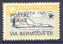 Guernsey - Alderney 1971 POSTAL STRIKE overprinted on Dart Herald 1s (from 1965 Europa Aircraft set) additionaly overprinted 'VIA BERMUDA Â£6' unmounted mint, stamps on , stamps on  stamps on aviation, stamps on  stamps on europa, stamps on  stamps on strike, stamps on  stamps on dart