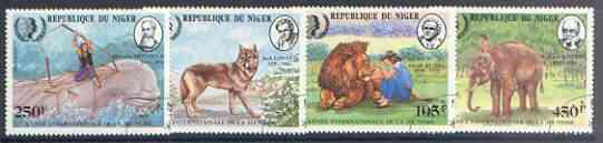 Niger Republic 1985 International Youth Year - Animals in Literature perf set of 4 fine used, SG 1030-33, stamps on animals, stamps on wolves, stamps on iyy, stamps on youth, stamps on whales, stamps on literature, stamps on elephants, stamps on kipling