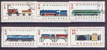 Bulgaria 1964 Railway Transport perf set of 6 cto used, SG 1449-54*, stamps on railways