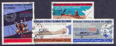 Comoro Islands 1987 Aviation perf set of 4 cto used, SG 624-27*, stamps on aviation, stamps on 