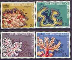 Gilbert & Ellice Islands 1972 Coral perf set of 4 unmounted mint, SG 199-202*, stamps on coral, stamps on marine life