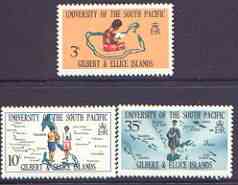 Gilbert & Ellice Islands 1969 South Pacific University perf set of 3 unmounted mint, SG 154-56*, stamps on universities, stamps on education