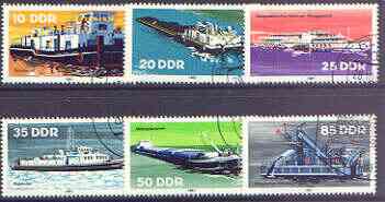 Germany - East 1981 Inland Shipping perf set of 6 cto used, SG E2361-66*, stamps on ships, stamps on tugs, stamps on ferry, stamps on canals