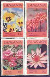 Tanzania 1986 Flowers  perf set of 4 unmounted mint SG 474-77, stamps on flowers