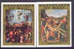 Mali 1983 Easter Paintings set of 2 imperf from limited printing unmounted mint, as SG 957-8, stamps on arts, stamps on easter