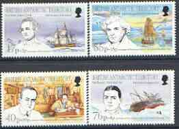 British Antarctic Territory 1994 Antarctic Heritage Fund perf set of 4 unmounted mint, SG 246-49, stamps on polar, stamps on ships, stamps on explorers, stamps on shackleton, stamps on scott, stamps on cook