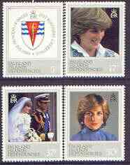 Falkland Islands Dependencies 1982 Princess Di's 21st Birthday perf set of 4 unmounted mint, SG 108-11, stamps on royalty, stamps on diana, stamps on arms, stamps on heraldry