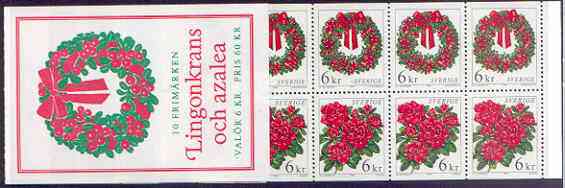 Sweden 1998 Christmas Flowers 60k booklet complete and pristine, SG SB 525, stamps on chrisatmas, stamps on flowers
